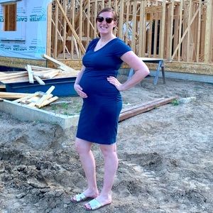 2 Short Sleeve Rib T-Shirt Maternity Dress